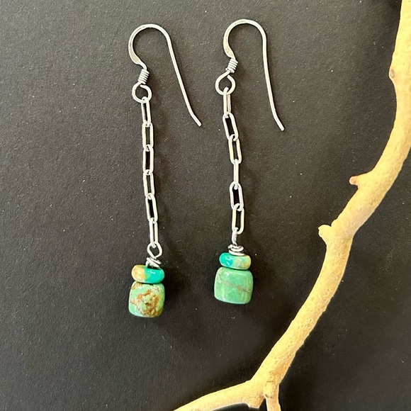 *NEW* Sterling Silver & Turquoise Earrings - Picture 1 of 5